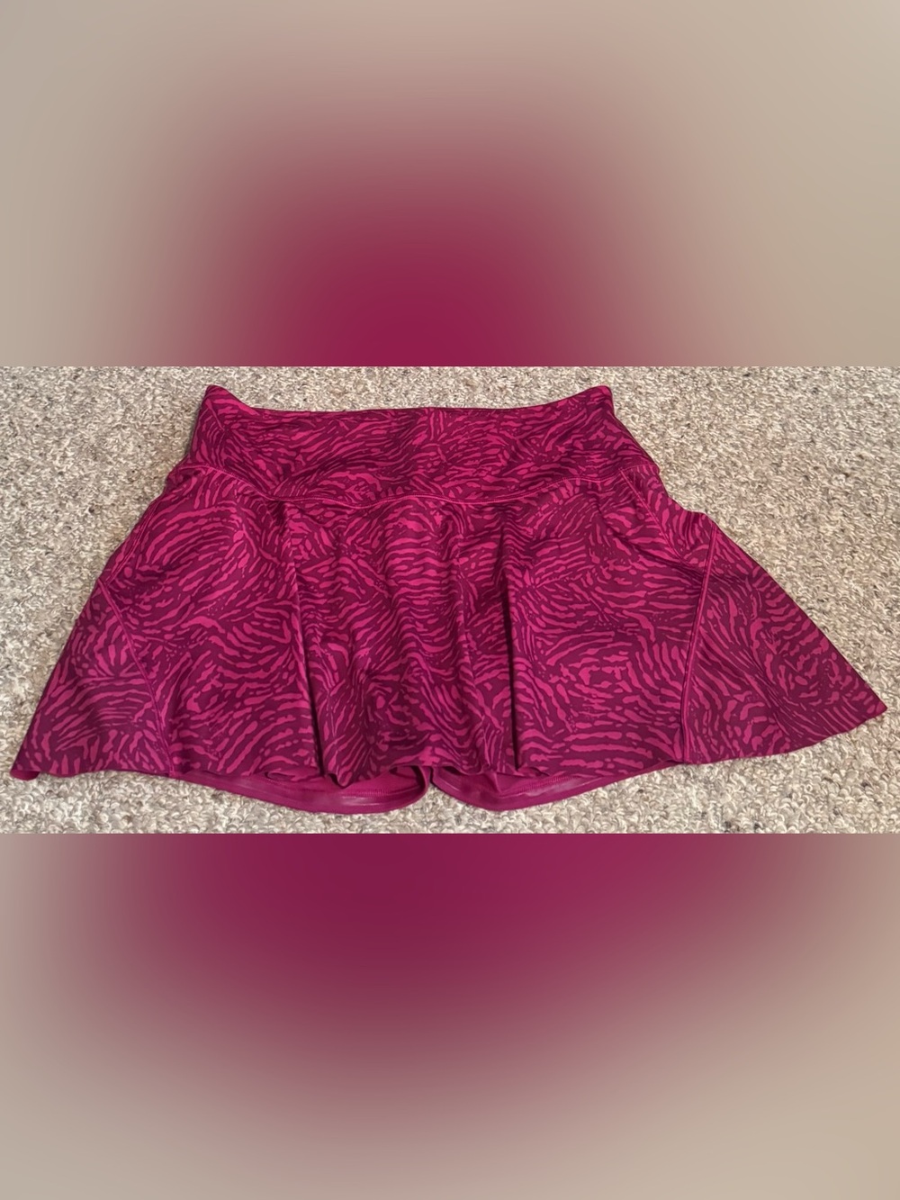 Magenta Patterned Athleta Ace printed tennis skort